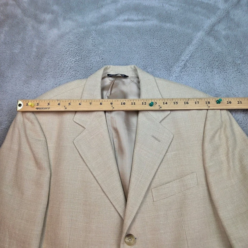 Vito Rufolo Silk Linen Wool Blazer Mens 42 Amalfi Garlanda Cloth Tan Made Italy‎